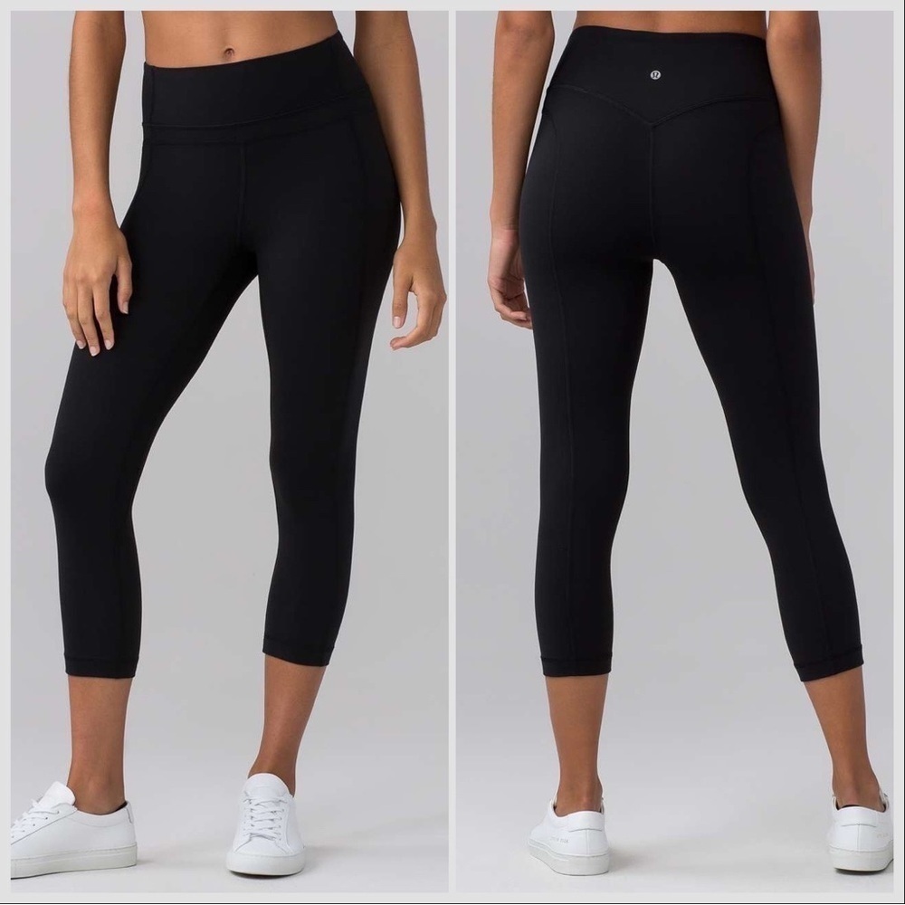 Lululemon Pushing Limits Crop (Nulu 21") Black Sz 4